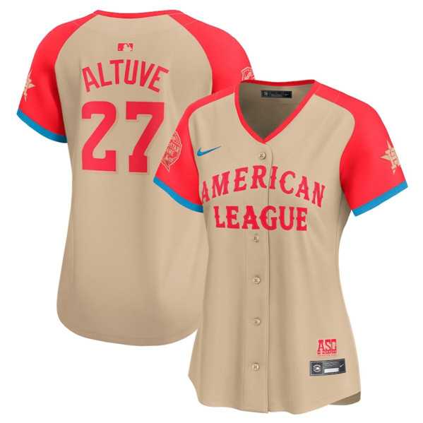 Womens American League #27 Jose Altuve Cream 2024 All-Star Limited Stitched Baseball Jersey(Run Small)->2024 mlb all-star->MLB Jersey